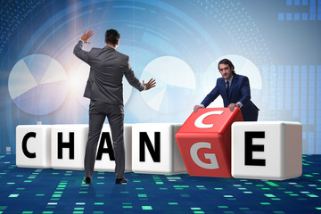 Businessman taking chance for change