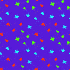 Shiny falling stars seamless pattern