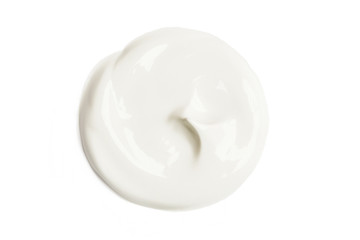 White moisturizer cream sample isolated on white background