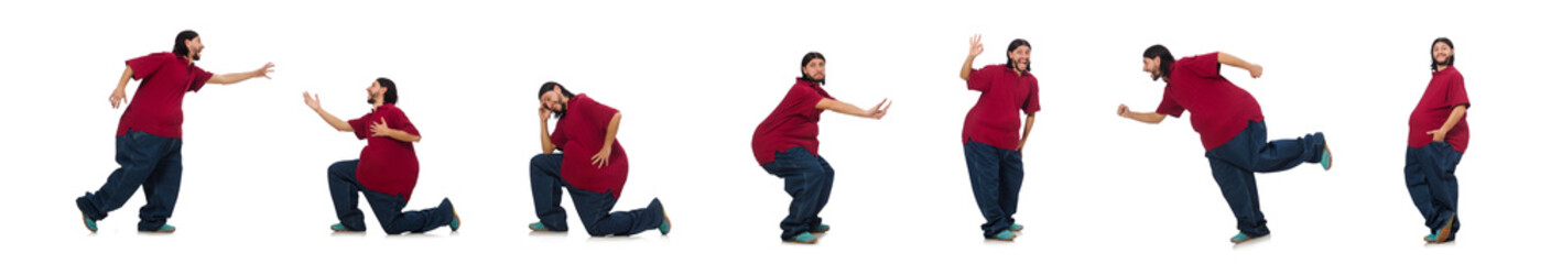 Fototapeta premium Overweight man isolated on the white