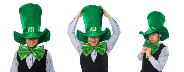 Funny man in saint patrick holiday concept