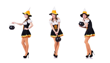 German girl in traditional festival clothing