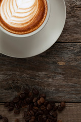 coffee cup over wooden table