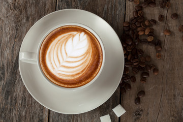 coffee cup over wooden table