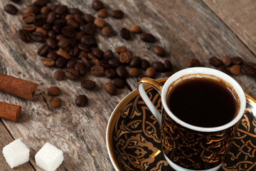 coffee cup over wooden table