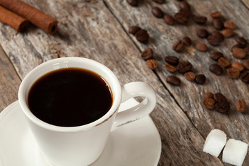 coffee cup over wooden table