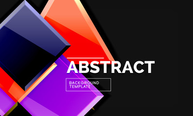 Glossy squares and triangles geometric backgrounds