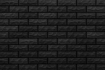 Black modern brick wall texture and background seamless