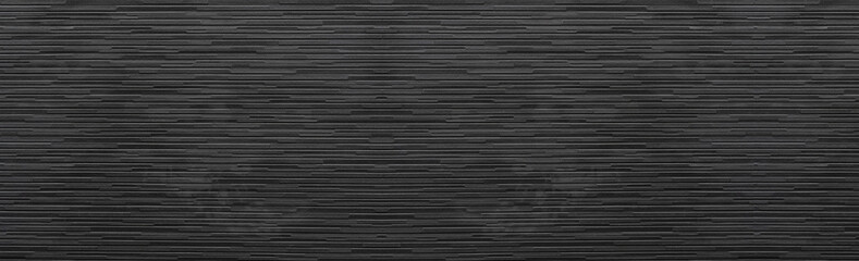 Panorama of Black modern brick wall texture and background seamless
