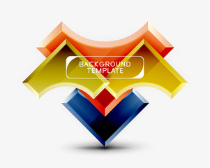 3d futuristic shapes vector abstract background made of glossy pieces with light effects