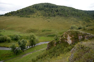  Mountain landscape in the vicinity of the village of Generalka Altai Territory. Western Siberia. Russia