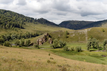 Fototapeta premium Mountain landscape in the vicinity of the village of Generalka Altai Territory. Western Siberia. Russia