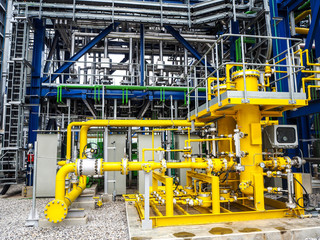 Fuel gas fitter systems in industry zone at Combined-Cycle Co-Generation power plant.