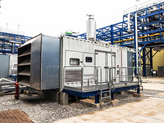 Diesel generator systems in Combined-Cycle Co-Generation power plant. - obrazy, fototapety, plakaty