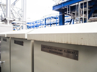Local control panel of boiler systems in power plant.