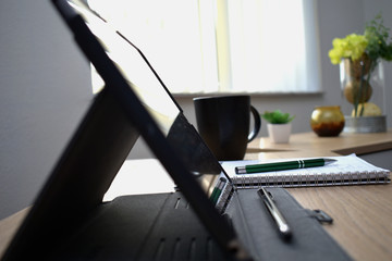 interior of modern office business student concept desk