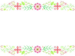 ピンクのボタニカルフレーム