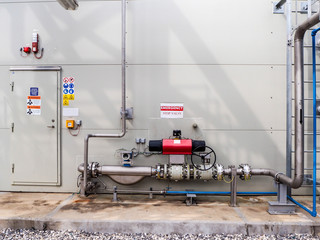 Pneumatic valve for On-Off type which apply industrial zone and popular to install with tank, pipe, pump and pond in Combined-Cycle Co-Generation Power Plant.
