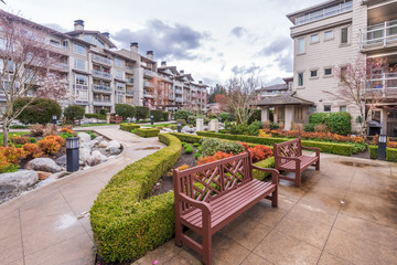 Modern apartment buildings in Vancouver, British Columbia, Canada.