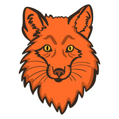 Logo fox head. Stylized mascot.