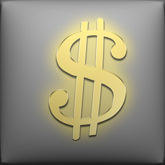 dollar symbol on white background