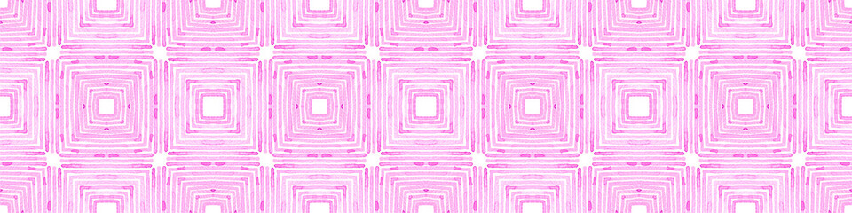 Pink red Seamless Border Scroll. Geometric Waterco