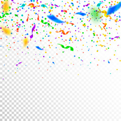 Streamers and confetti. Colorful tinsel and foil r