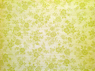 retro 1960s 1970s green and white floral wallpaper