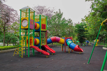 colourful children playground equipment