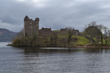 Fototapeta na wymiar Urquhardt Castle Loch Ness Scotland from the water