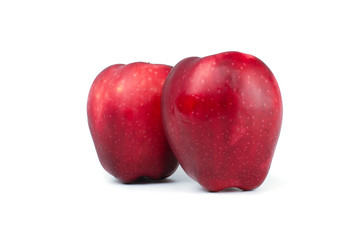 Fresh red apple isolated on white background.