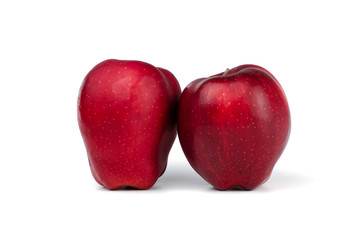 Fresh red apple isolated on white background.