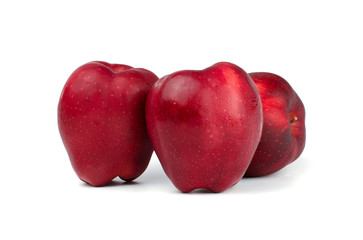 Fresh red apple isolated on white background.