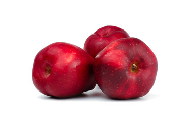 Fresh red apple isolated on white background.