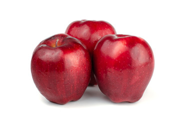 Fresh red apple isolated on white background.