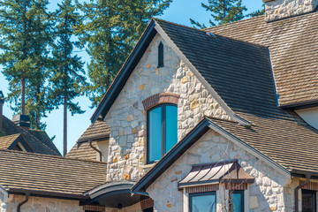 The top of the house or apartment building with nice window