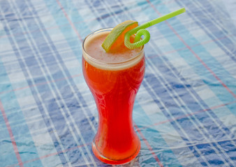 drink on a table fruit alcoholic cocktail with a lemon