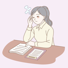 Woman who lacks sleep