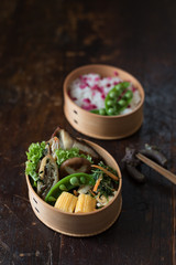 日本の和風わっぱ弁当