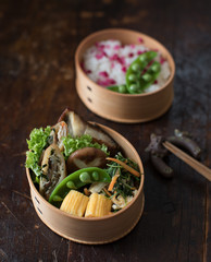 日本の和風わっぱ弁当