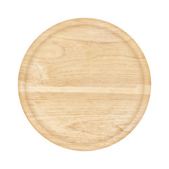 round wooden kitchen board with a white background