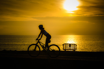Fototapeta premium Golden colors of sunset on the coast. Alcala. Tenerife. Canary Islands..Spain