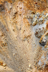 Aerial view of sections of open cut mining pit