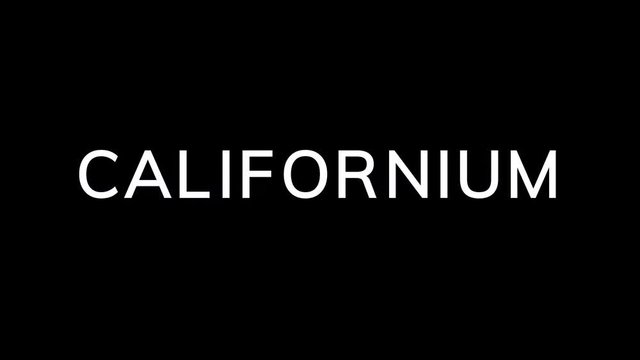 From the Glitch effect arises Element of periodic table CALIFORNIUM. Then the TV turns off. Alpha channel Premultiplied - Matted with color black