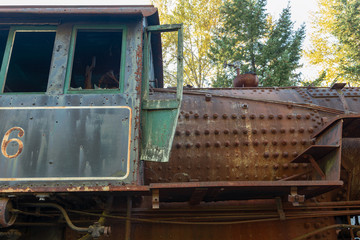 Antique railroad locomotive