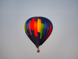Colorful Air Balloon Floating Morning Sky