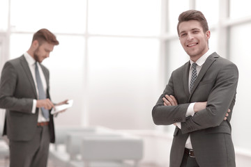 successful businessman on the background of the office
