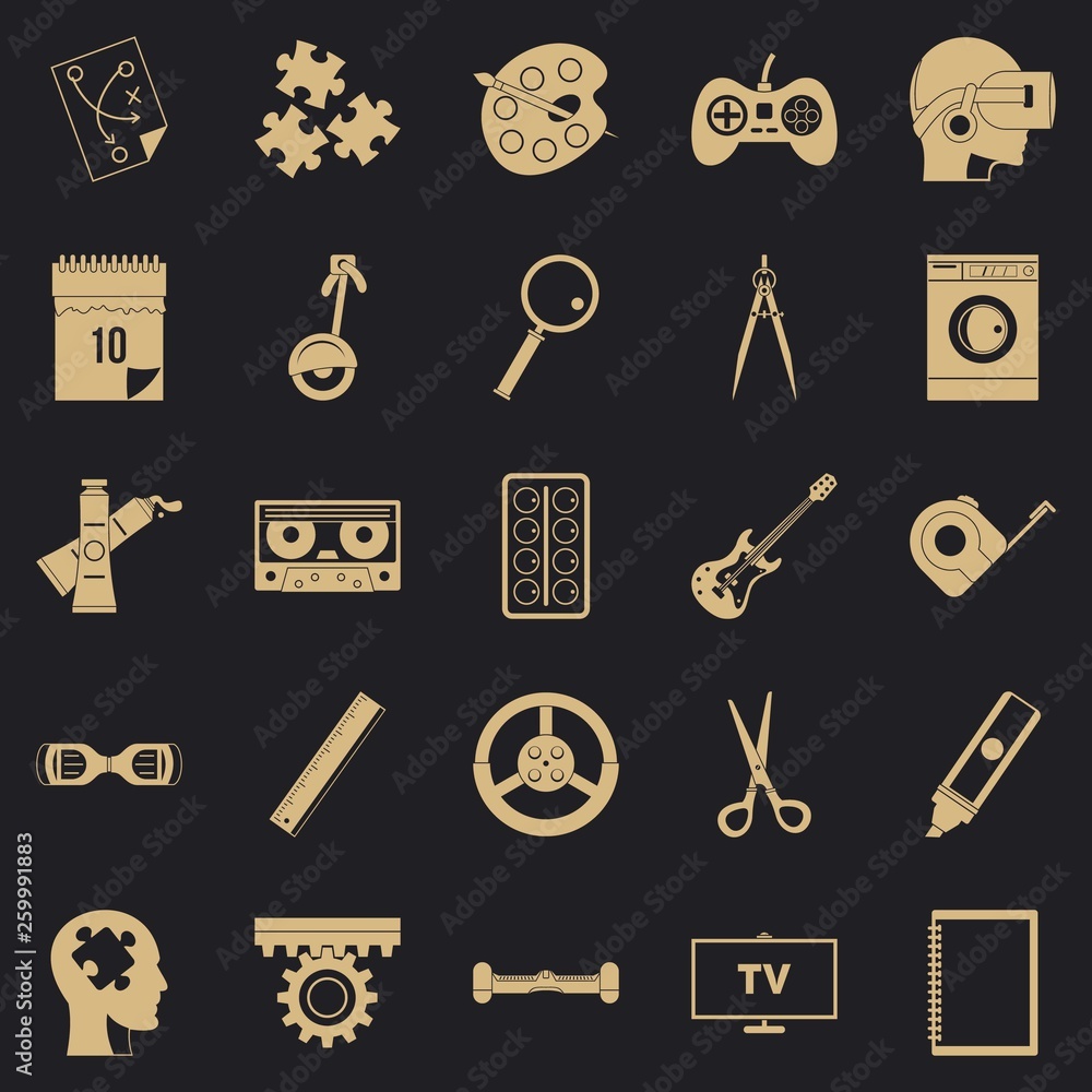 Poster talent icons set. simple set of 25 talent vector icons for web for any design