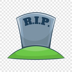 RIP on grave icon in cartoon style isolated on background for any web design 