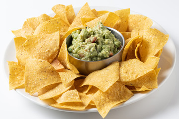 Guacamole and tortilla chips